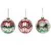 Glass 4.5in Multicolored Christmas Merry Round Ornament Set Of 3 Home -Home Accents Shop 3050012528 RLLD 1