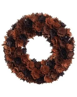 Foam 14.96In Multicolored Halloween Blossom Wreath Home