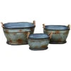 Metal Silver Spring Nested Oval Planters Set Of 3 Home