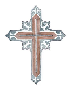Metal Brown Spring Natural Embellished Cross Home
