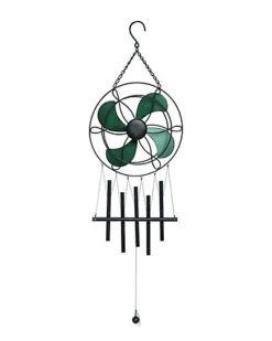 Metal Pewter Spring Fan Chime Home