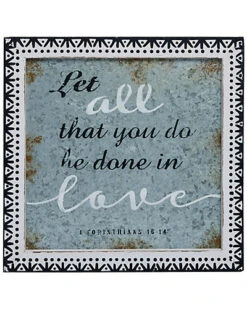 Metal Silver Spring Motivational Patterned Frame Wall Art Home