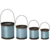 Set Of 4 Round Metal Silver Spring Rustic Containers Home -Home Accents Shop 3050127077 RLLD 1