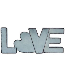 Metal Silver Valentines Day Love Word Block Decor Home