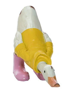 Resin Large Yellow Spring Duck With Raincoat And Boots Statuette 3 Home