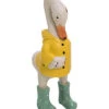 Resin Small Yellow Spring Duck With Raincoat And Boots Statuette 2 Home