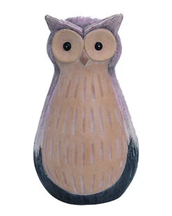 Terracotta Medium Multicolor Spring Glazed Owl Garden Statuette 1 Home