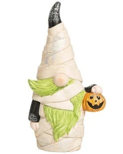 Ceramic 11.75In Multicolored Halloween Light Up Mummy Gnome Decor Home