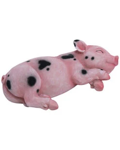 Resin Pink Spring Sweet Laying Pig Figurine Home