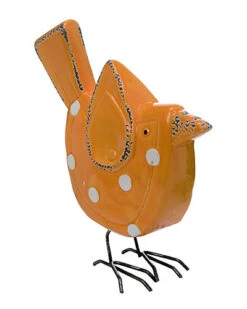 Ceramic Orange Spring Polka Dot Bird Decor Home