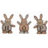 Set Of 3 Hop Woodcut Bunnies Home