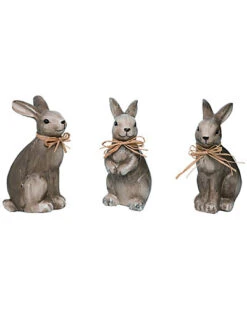 Set Of 3 Bunnies With Bows Home