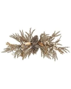 Artificial 27In Gold Harvest Gilded Floral Swag Home