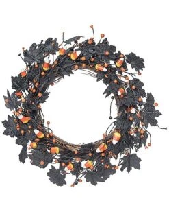 Foam 24In Multicolored Halloween Candy Corn Spooky Wreath Home