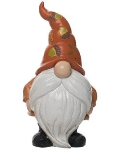 Resin 8.25In Multicolored Harvest Acorn Gnome Figurine Home