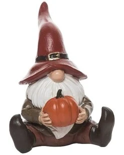 Resin 5In Multicolored Harvest Pilgrim Gnome Figurine Home