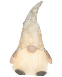 Polyester 20.47in Christmas Light Up Winter Wonderland Gnome Sitter Home