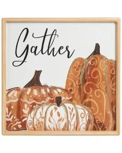 Wood 15.75In Multicolored Harvest Pumpkin Gather Wall Decor Home