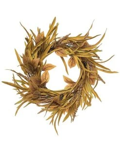 Natural Fiber 23.62In Multicolored Harvest Rustic Stalks Wreath Home