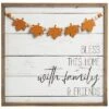 Wood 18.75In Multicolored Harvest Fall Blessings Slat Decor Home