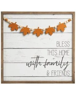 Wood 18.75In Multicolored Harvest Fall Blessings Slat Decor Home