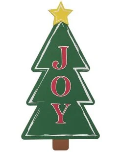 Wood 36.2in Multicolored Christmas Layered Tree Porch Decor Home