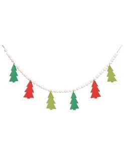 Wood 41.73in Multicolored Christmas Beaded Bright Tree Decor Home