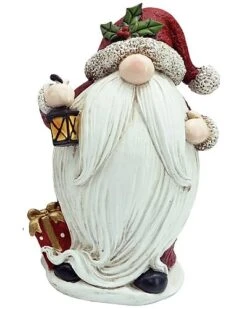 Resin 8.25in Multicolored Christmas Chunky Gnome Figurine Home