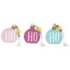 Wood 5.5in Multicolored Christmas Bright Ornament Decor Set Of 3 Home