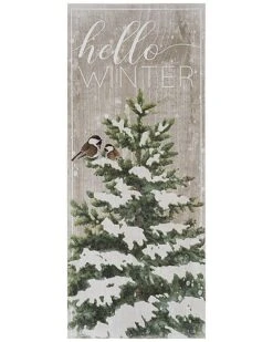 Wood 23.6in Multicolored Christmas Winter Scene Decor Home