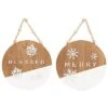 Wood 22.83in Multicolored Christmas Reversible Merry/Blessed Decor Home -Home Accents Shop 3050386362 RLLD 1