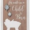 Wood 13.98in Multicolored Christmas Holy Night Block Decor Home -Home Accents Shop 3050386375 RLLD 1