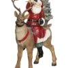 Resin 10in Multicolored Christmas Rustic Santa And Reindeer Figurine Home -Home Accents Shop 3050386388 RLLD 1