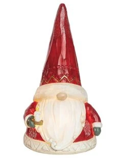 Resin 9.25in Multicolored Christmas Light Up Santa Gnome Decor Home