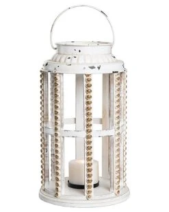 Wood 15.75in Christmas Hobnail Decorative Lantern Home