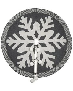 Polyester 48.03in Christmas Neutral Snowflake Tree Skirt Home