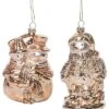 Glass 5in Copper Christmas Antique Snowman Ornament Set Of 2 Home -Home Accents Shop 3050386423 RLLD 1
