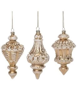 Glass 6.25in Multicolored Christmas Ornament Set Of 3 Home