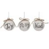 Glass 4.5in Multicolored Christmas Holiday Sentiment Ornament Set Of 3 Home -Home Accents Shop 3050386434 RLLD 1
