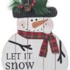 Wood 9.06in Multicolored Christmas Snowman Slat Decor Home -Home Accents Shop 3050386442 RLLD 1