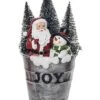 Resin 9in Multicolored Christmas Bucket Bottlebrush Figurine Home -Home Accents Shop 3050386453 RLLD 1