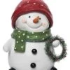 Resin 14.5in Multicolored Christmas Snowman And Wreath Decor Home -Home Accents Shop 3050386456 RLLD 1