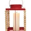 Metal 12.5in Multicolored Christmas Beaded Lantern Home