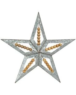 Metal 18.25in Christmas Beaded Star Decor Home