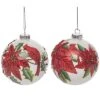 Glass 4.5in Multicolored Christmas Poinsettia Ornament Set Of 2 Home -Home Accents Shop 3050386483 RLLD 1