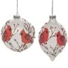 Glass 5.5in Multicolored Christmas Painted Cardinal Ornament Set Of 2 Home -Home Accents Shop 3050386487 RLLD 1