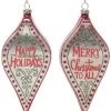 Glass 6.88in Multicolored Christmas Painted Holiday Greeting Ornament Set Of 2 Home -Home Accents Shop 3050386491 RLLD 1