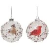 Glass 4.5in Multicolored Christmas Painted Winter Birds Ornament Set Of 2 Home -Home Accents Shop 3050386496 RLLD 1