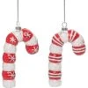 Glass 5.75in Multicolored Christmas Candy Cane Ornament Set Of 2 Home -Home Accents Shop 3050386504 RLLD 1