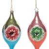 Glass 6.25in Multicolored Christmas Retro Drop Ornament Set Of 2 Home